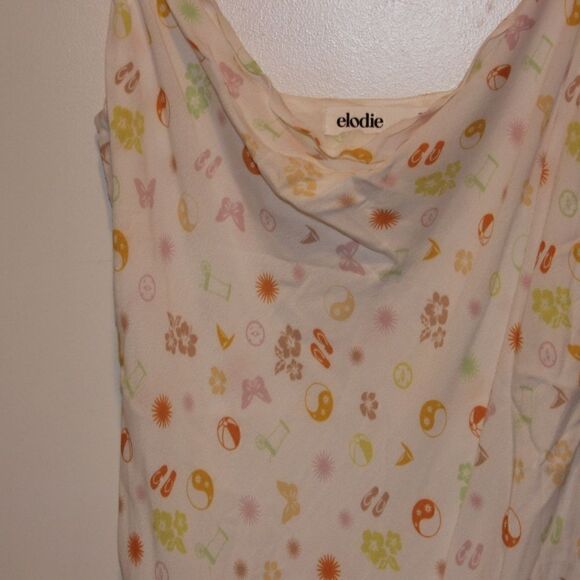 NWT Elodie White Orange Print Mini Dress Women Size Medium - Picture 5 of 10
